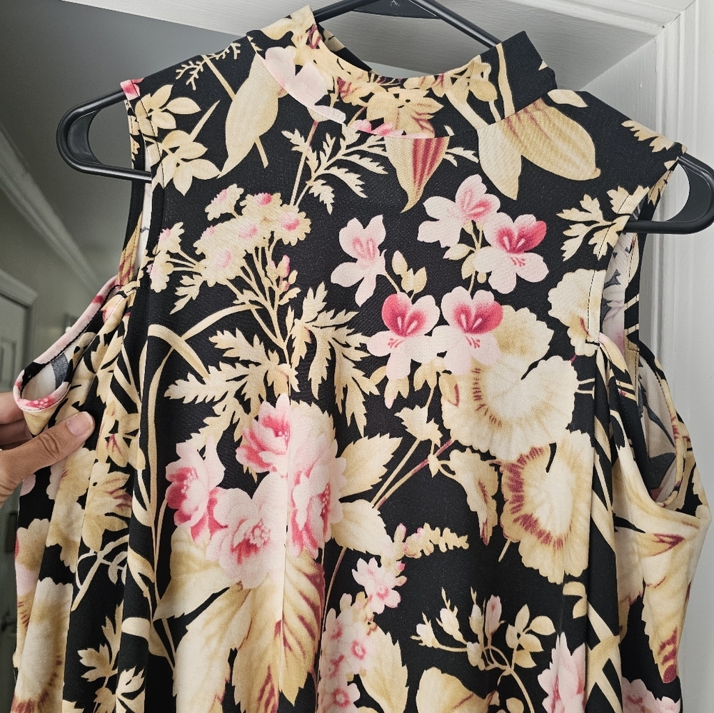 $148 Show Me Your Mumu Cold Shoulder Brady Tunic Botanical Beauty Dress - Picture 6 of 13